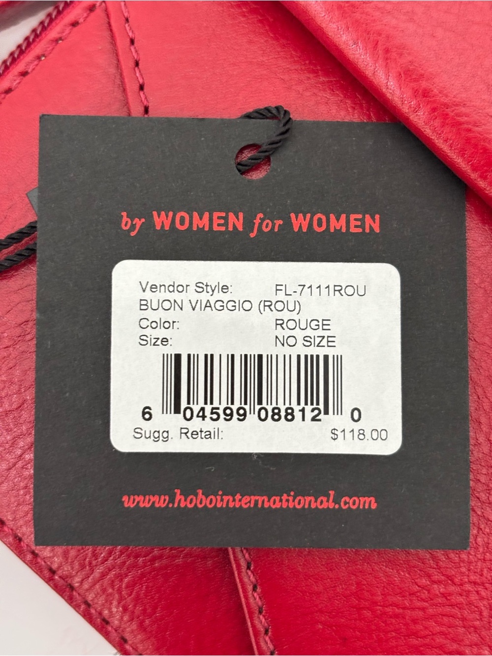 Hobo ‘Buon Viaggio’ Phone Wallet Crossbody Bag NWT Red Leather Adjustable Strap - Picture 12 of 12